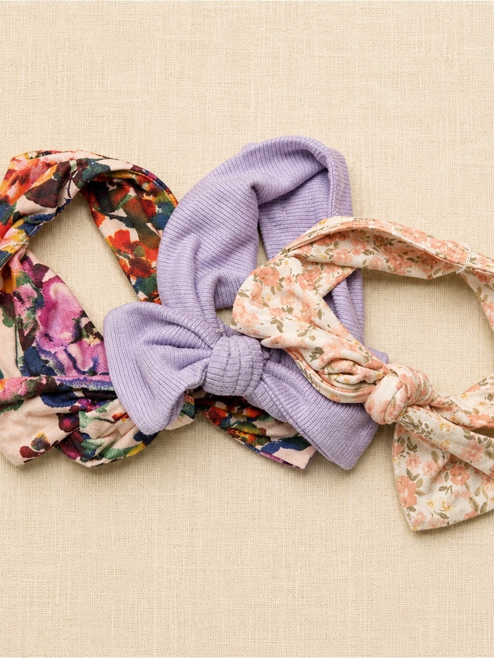 Angel Dear Baby Headband Bundle 3 Floral Lavender Bow Bamboo NWT